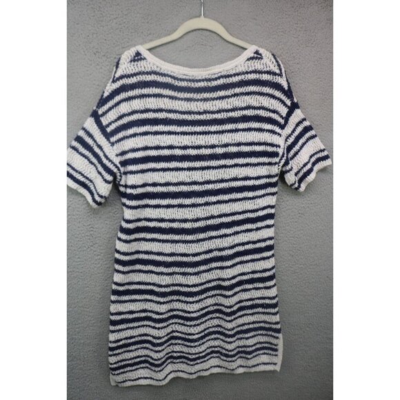 Soft Surroundings Short Sleeve Open Knit Tunic Top-Size Medium-Semi-Sheer - Picture 7 of 9